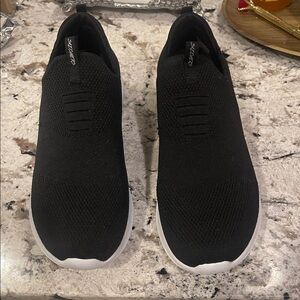 Skechers slip ins black mesh 8.5 m euc worn 2x